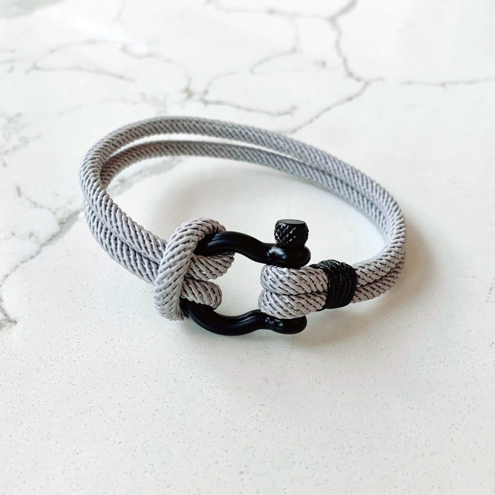 Cord Rope Bracelet Size 7  Light Gray - Unisex